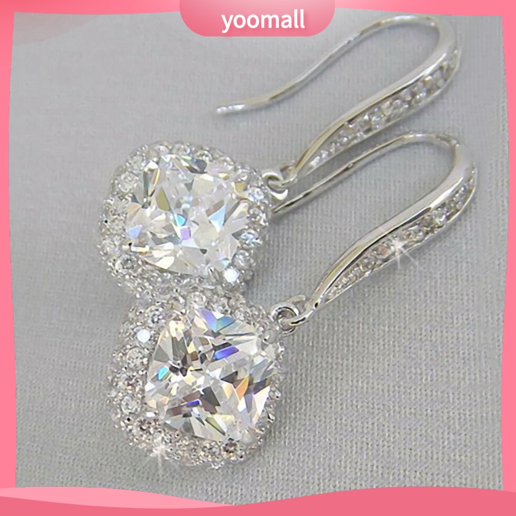 Khuyên Tai Dạng Móc Thả Lủng Lẳng Đính Đá Zircon Cho Nữ