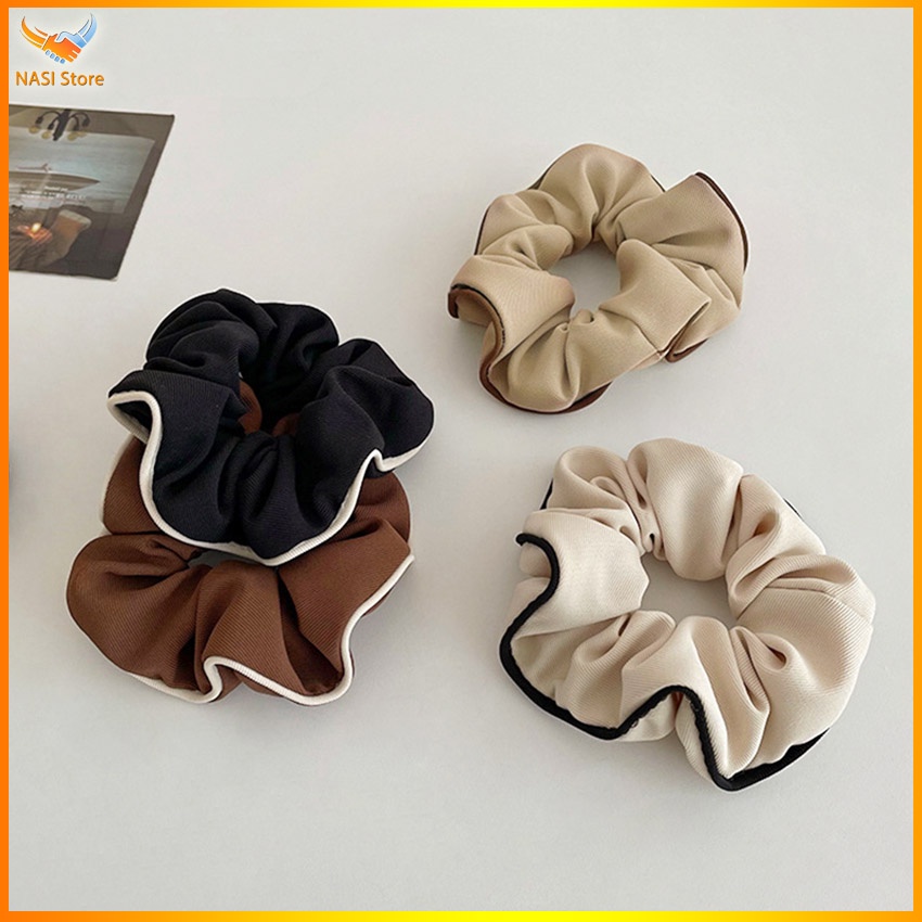 Dây buộc tóc scrunchies gấp sọc loại cao cấp - dây cột tóc chất liệu vải bền đẹp, xinh xắn - NASI Store