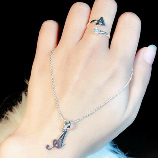 Set bạc mặt chữ nhẫn và dây chuyền độc đẹp lạ