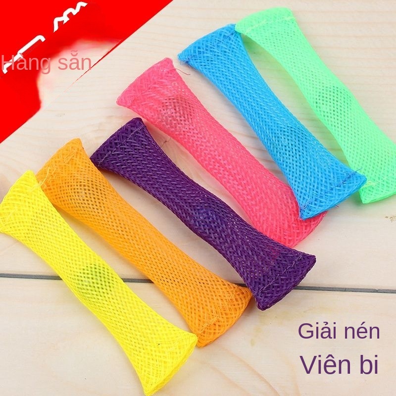 Đồ Chơi Con Quay Dạng Ống Lưới Bện Giảm Căng Thẳng Với Đá Cẩm Thạch squishy