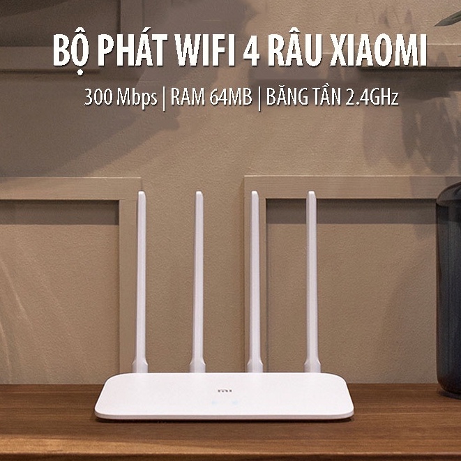 Bộ Phát Wifi Router 4C Xiaomi Chính Hãng 4 Râu Modem WiFi Xiaomi 4C, Cục Phát Wifi, Kích Sóng Wifi