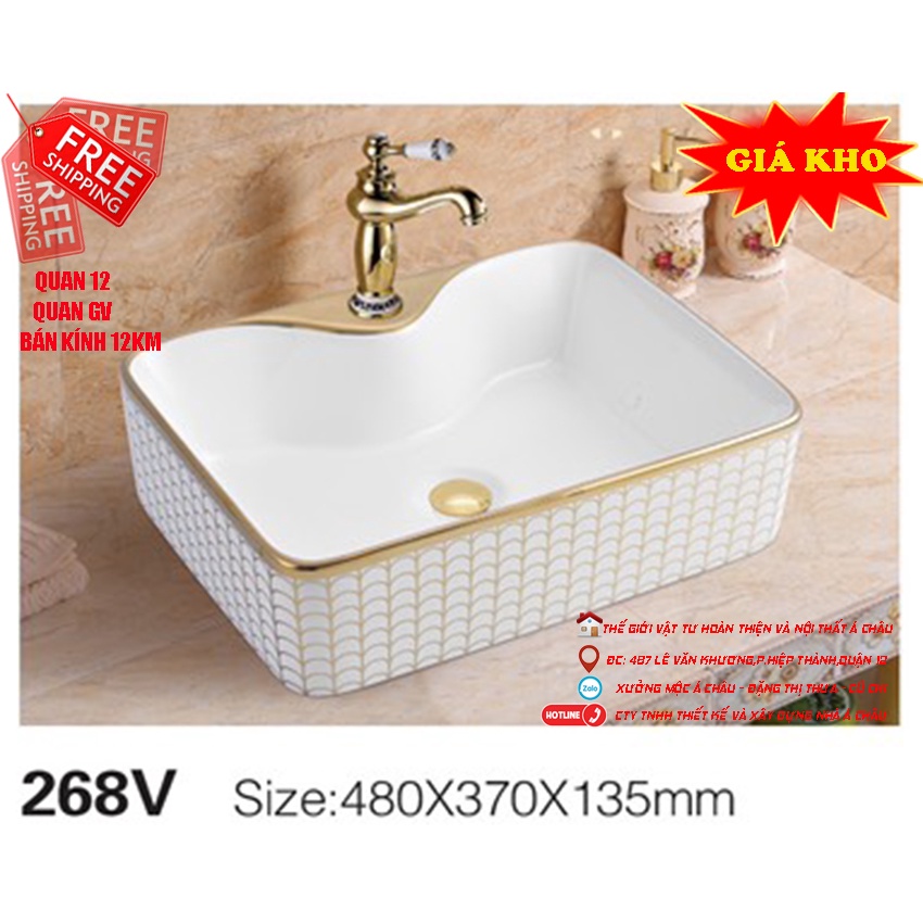 Lavabo hoa văn cao cấp bảo hành sứ 10 năm