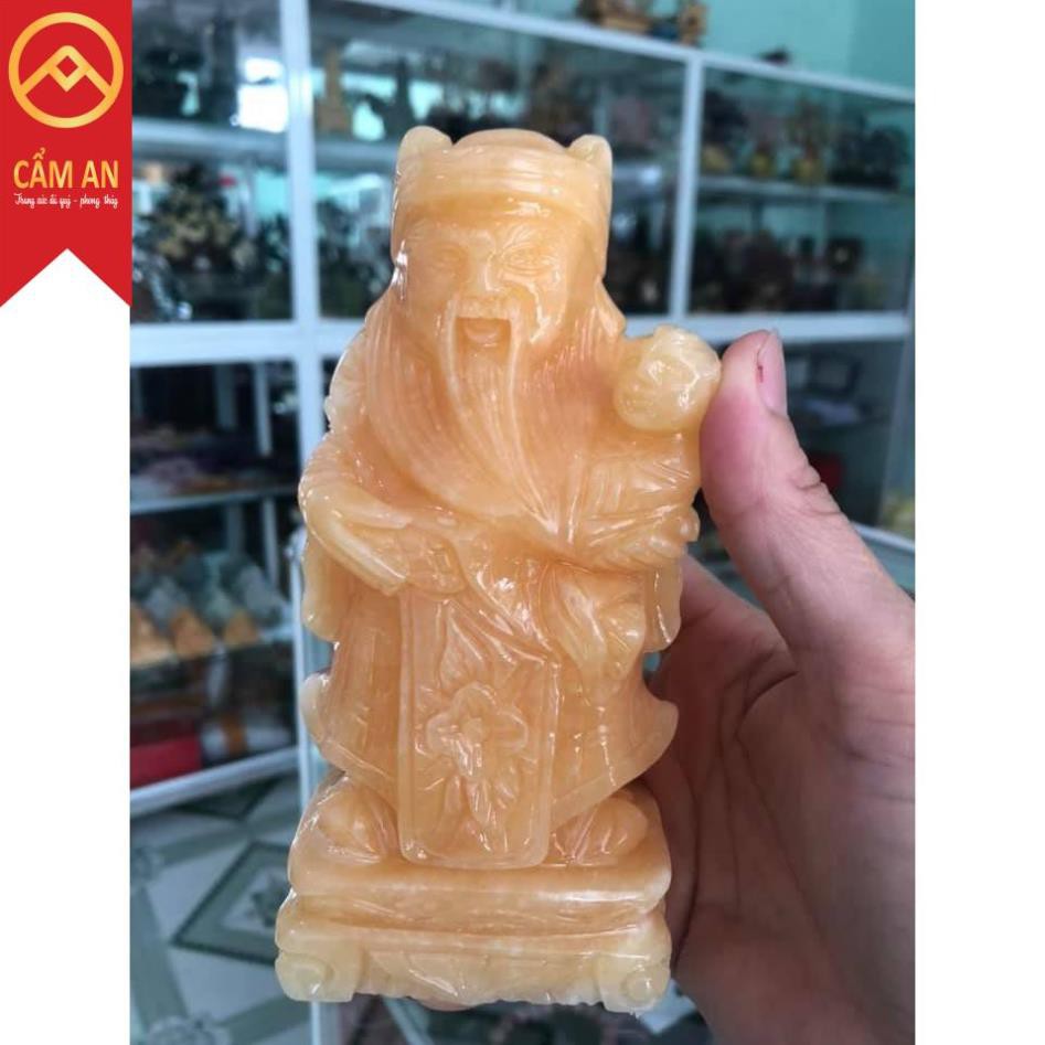 Bộ tượng Phúc Lộc Thọ đá phong thủy, cao 20cm, đá ngọc hoàng long- Đá phong thủy Cẩm An.