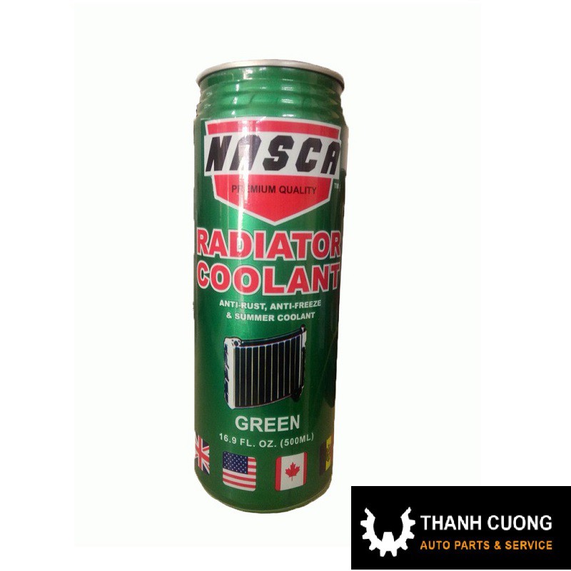 Nước xanh làm mát ô tô, xe máy Nasca Radiator Coolant Lon 500ml