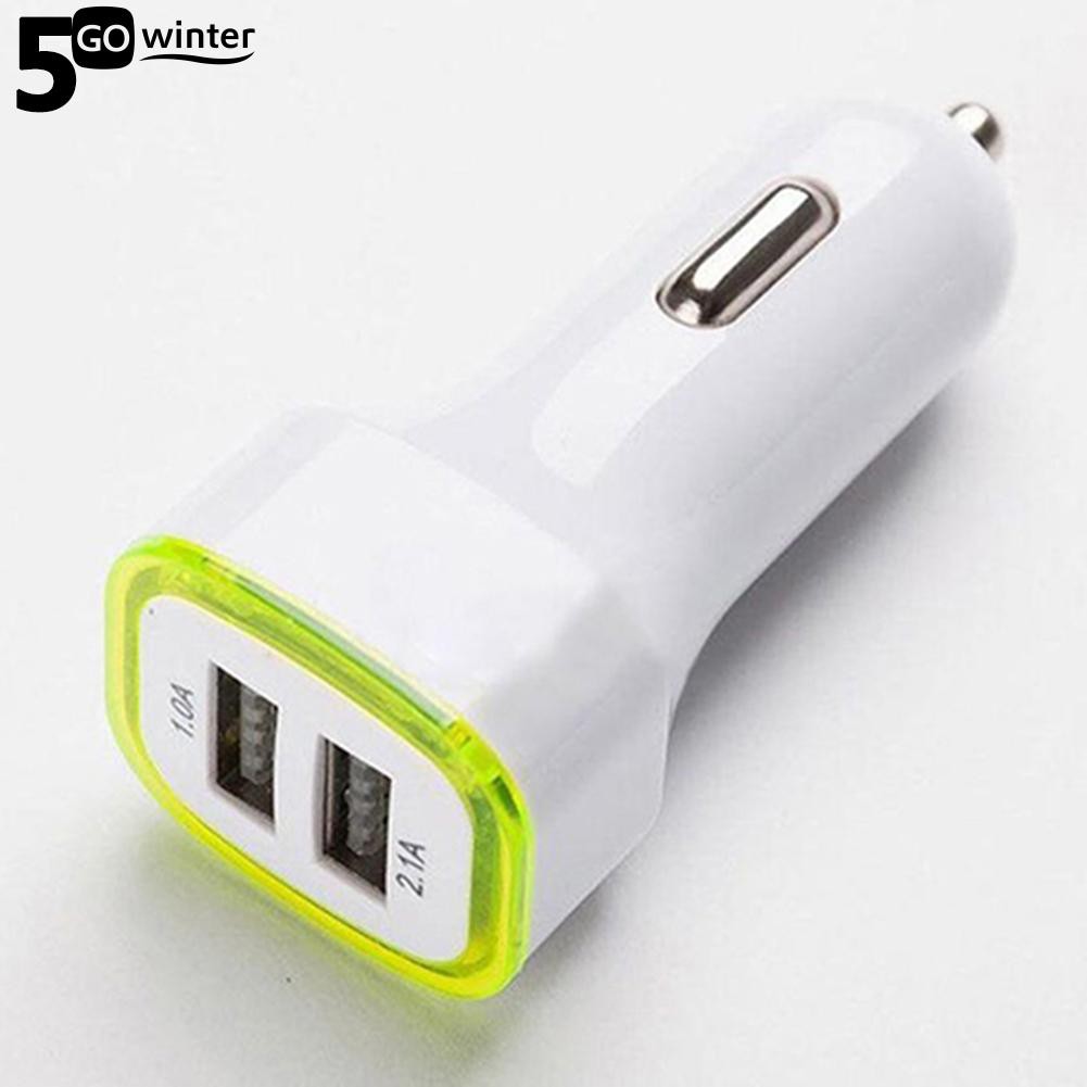 Ổ cắm sạc trên ô tô 2 cổng USB 2.1A có đèn LED