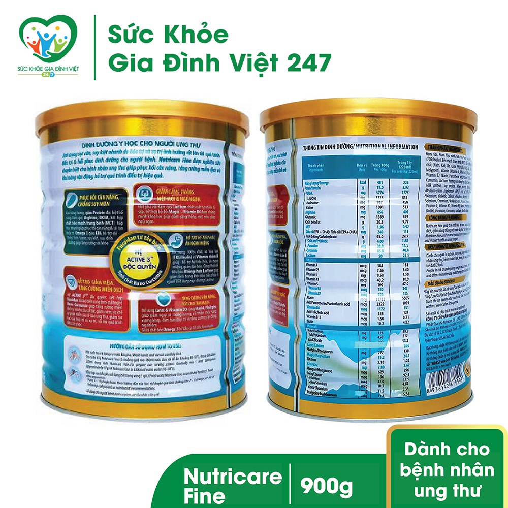 Sữa Nutricare fine 900g cho người bị ung thư