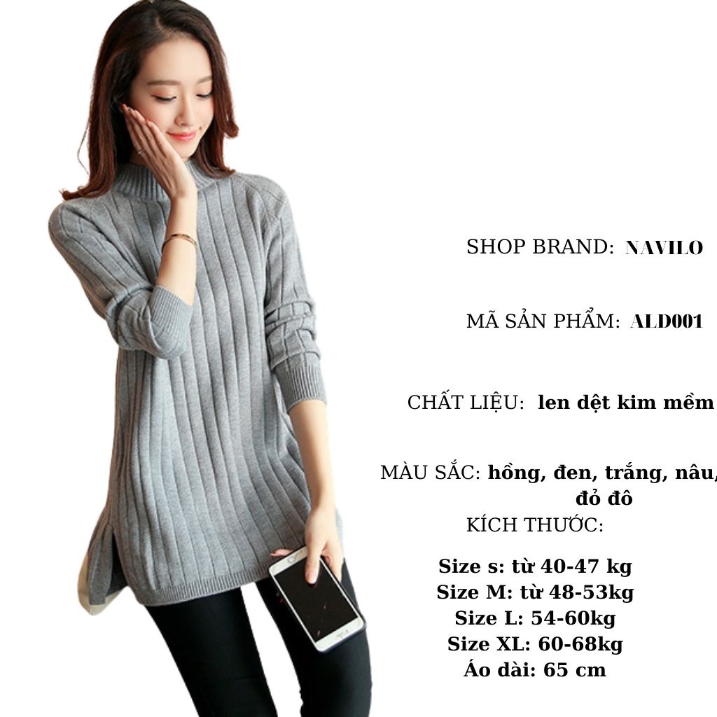 Áo len nữ hàn quốc cổ lọ from rộng đẹp ALD001 | BigBuy360 - bigbuy360.vn