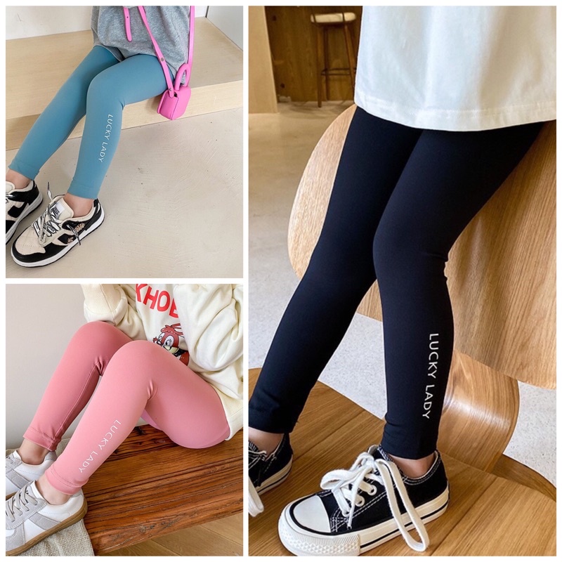 Quần legging dài bé gái cạp cao form 10-22kg thêu chữ lên dáng bao xinh_Quần legging bé gái dáng ôm