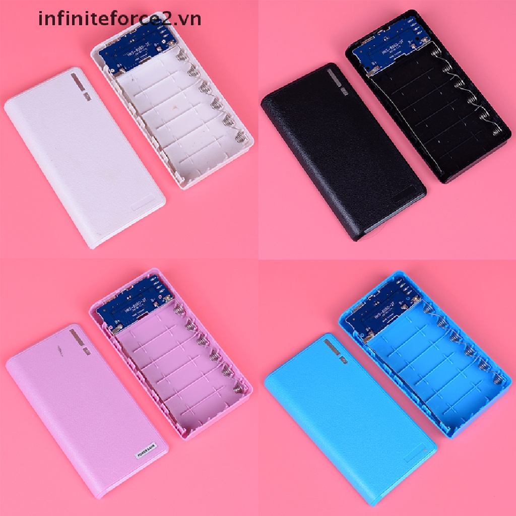 {fore} 20000mAh dual usb power bank case kit 6X 18650 battery charger diy box for phone VN