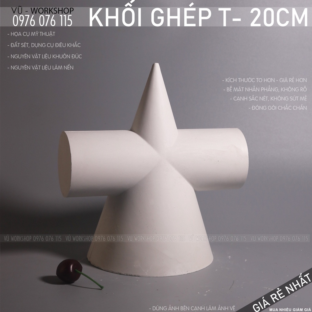 Tượng Thạch Cao Khối Ghép Chóp Tròn - Tượng Thạch Cao Học Vẽ Ôn Luyện Thi Mỹ Thuật Kiến Trúc Khối V-H