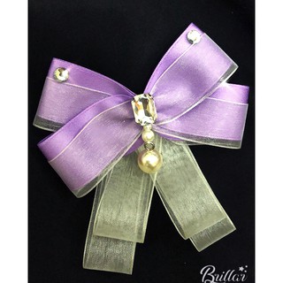 Nơ cài áo đính đá💝tag cài áo tím💝 nơ cài handmade