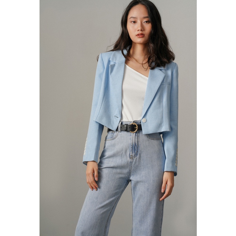 Áo Blazer nữ dài tay dáng ngắn_MONOTALK T40004TK