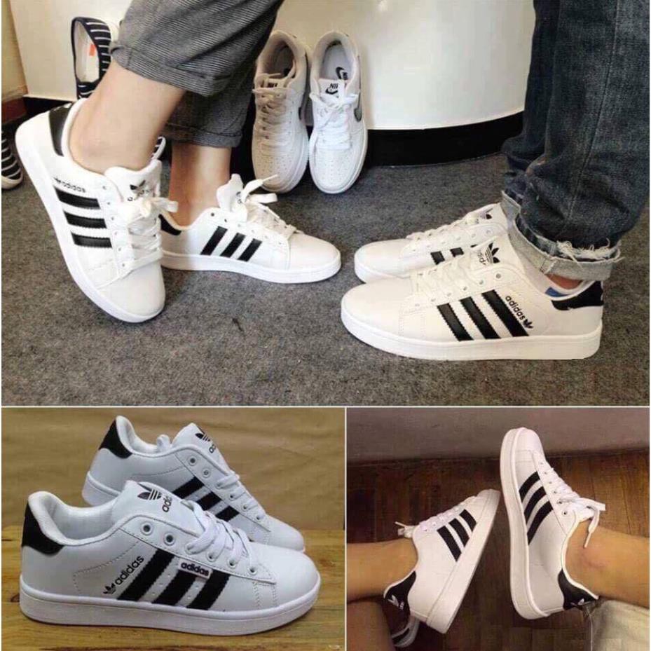 Giày Adidas Superestar Mũi trơn trắng sọc đen . 2020 new HOT ✔️ ' 2021 L : . ^ '