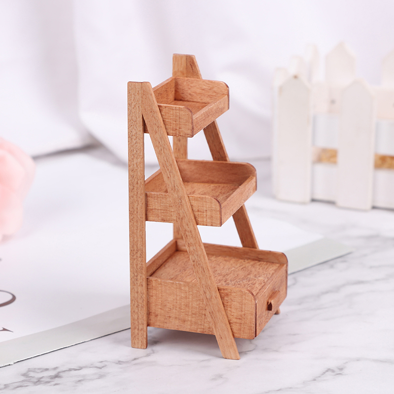 Kệ Gỗ Mini Tỉ Lệ 1: 1 Trang Trí Nhà Búp Bê