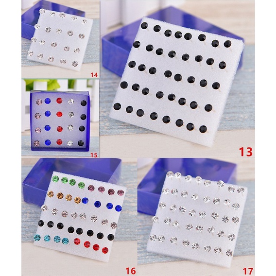 Set khuyên tai nhựa mini thời trang đơn giản