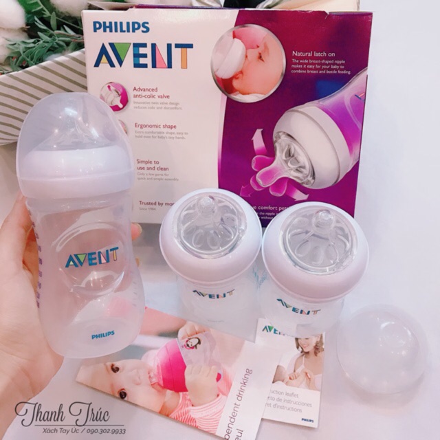 Bình sữa Avent Natural - Set 3 bình 260ml