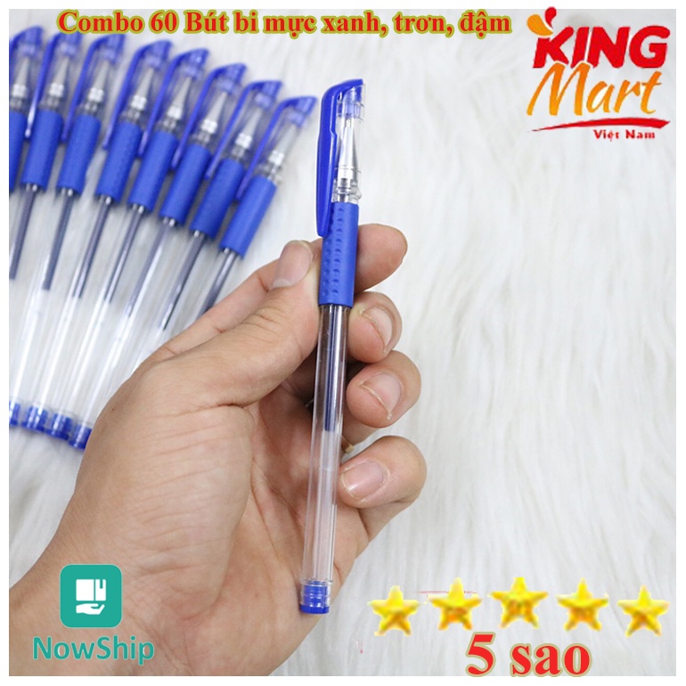 Combo 60 bút bi nước (mực xanh) new 2021