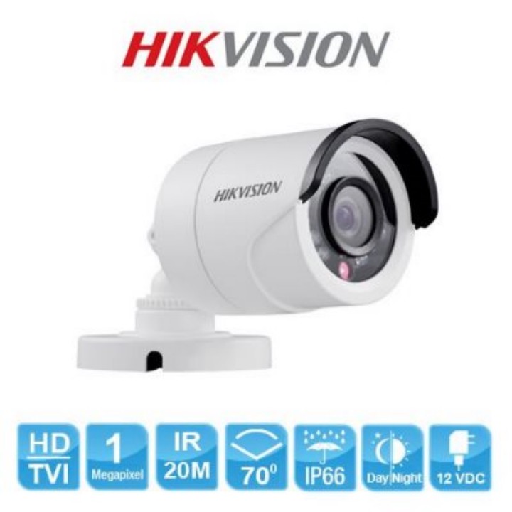 Camera HDTVI Thân Trụ HIKVISION DS-2CE16C0T-IRP 1MP Vỏ Nhựa - Chính Hãng, Bảo Hành 24 Tháng