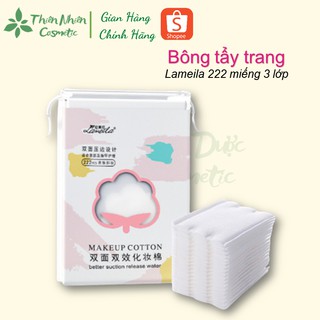 Bông Tẩy Trang LAMEILA 100% Cotton 222 Miếng/3 Lớp