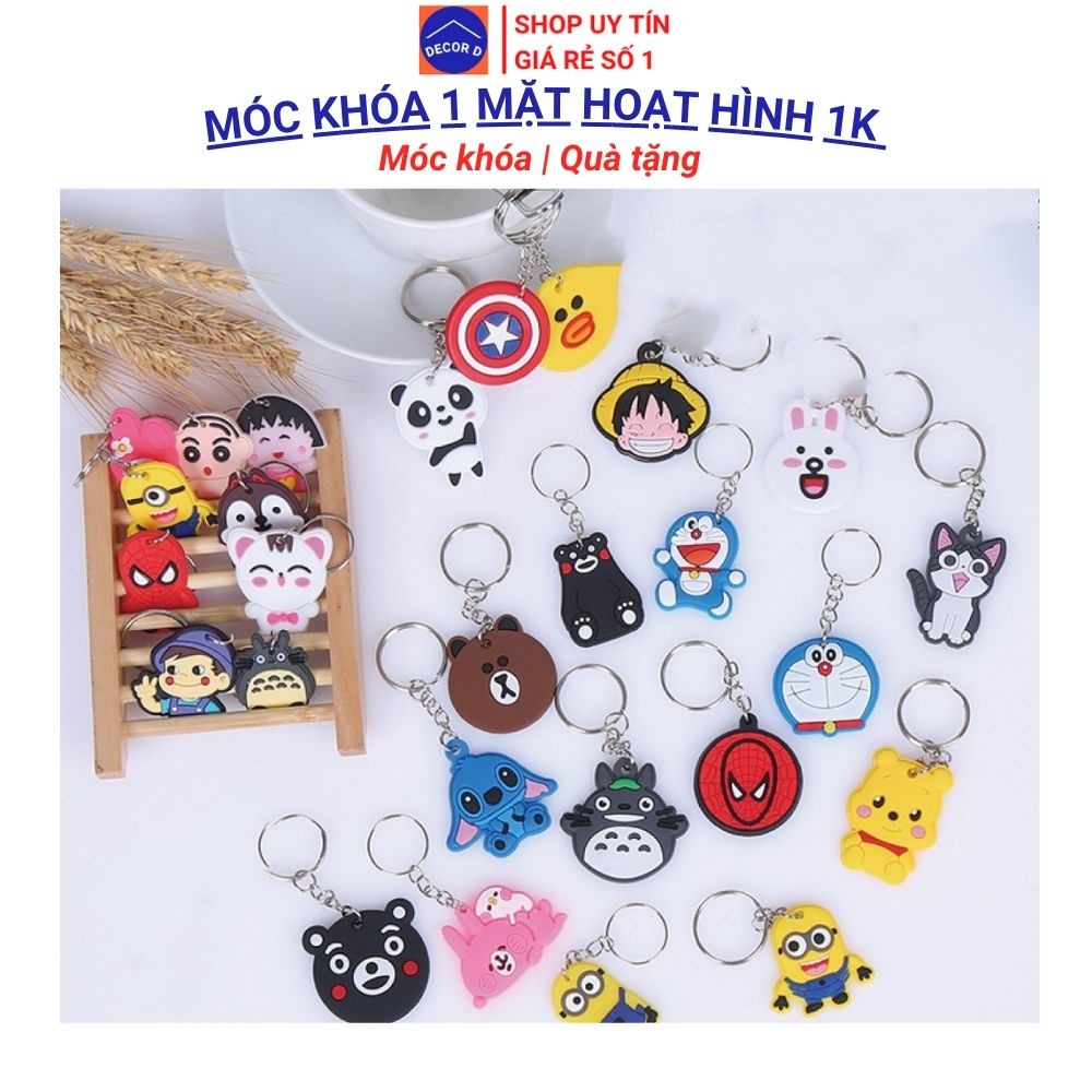 Móc khóa mặt hoạt hình nhiều mẫu mã từ silicon con vật siêu cute – Decor, quà tặng