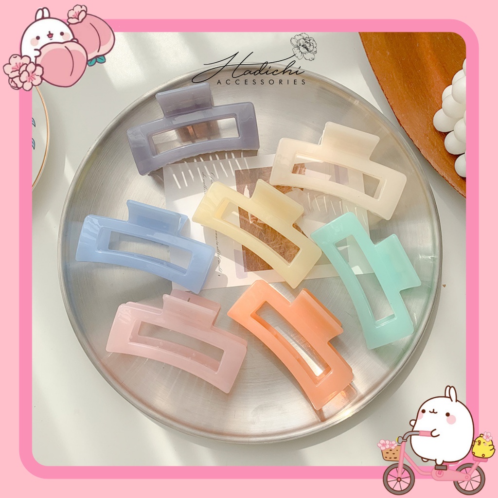 Kẹp Tóc Nhựa Dài 8 Cm Phong Cách Hàn Quốc Thanh Lịch Nhẹ Nhàng - Hadichi