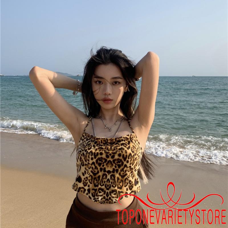 Áo Hai Dây Hở Lưng Họa Tiết Da Báo Thời Trang Nữ