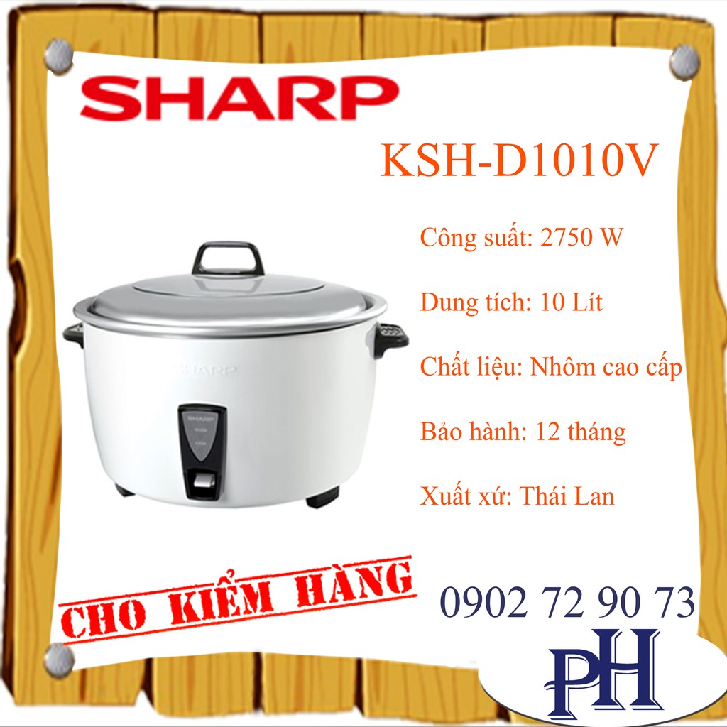 Nồi cơm điện nắp rời Sharp KSH-D1010V 10 Lít
