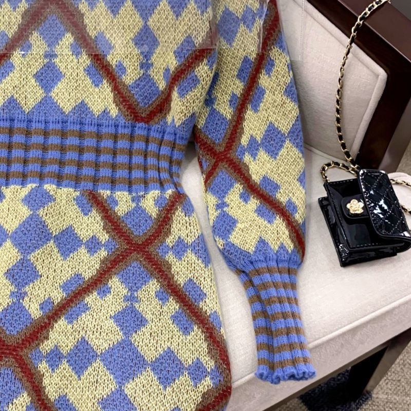 Đầm Dệt Kim Ôm Eo Thời Trang Thu Đông Mới Cho Nữ