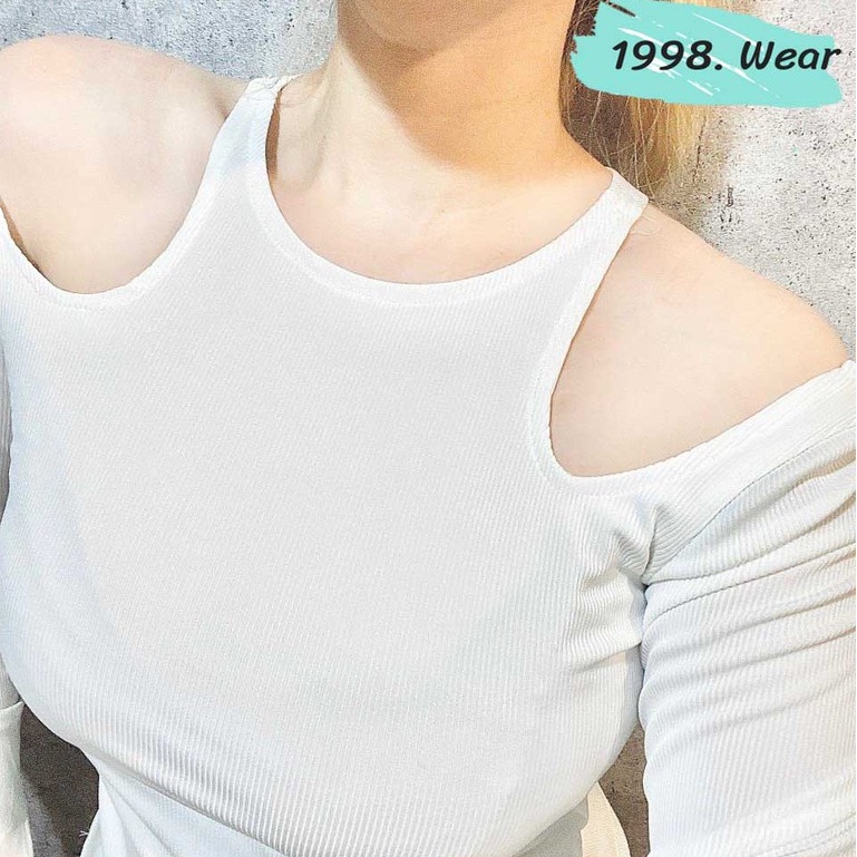 Áo len khoét vai tay dài ,áo khoét tay dài nữ  hở vai thiết kế,bành bèo,thời trang nữ1998.Wear