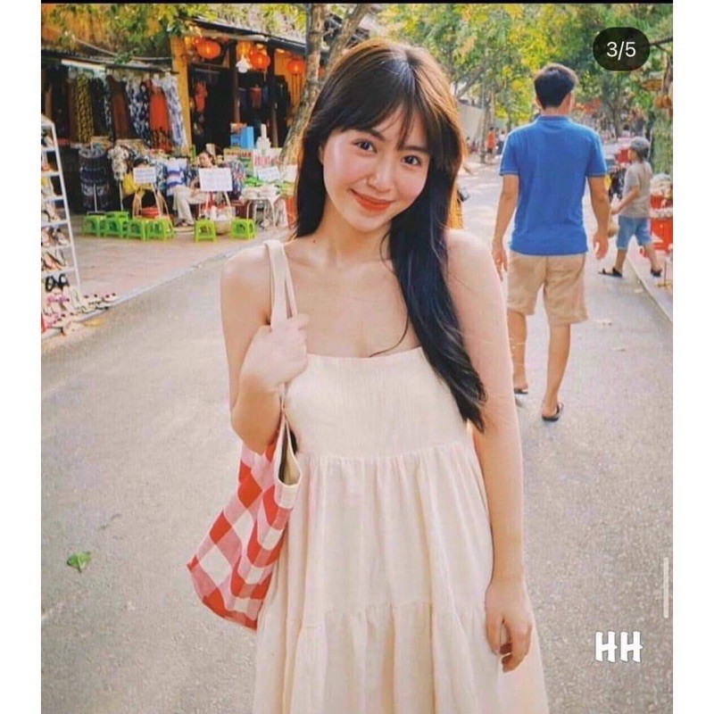 Váy babydoll đũi be hai dây cực xinh | BigBuy360 - bigbuy360.vn