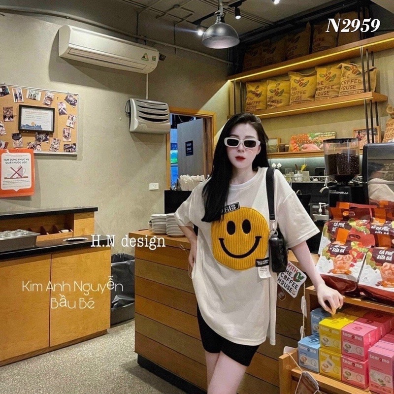 Áo Phông Mặt Cười Nữ Tay Lỡ Hàng Chuẩn Đẹp Mặc Đôi Hay Đơn Dều Đẹp 2022