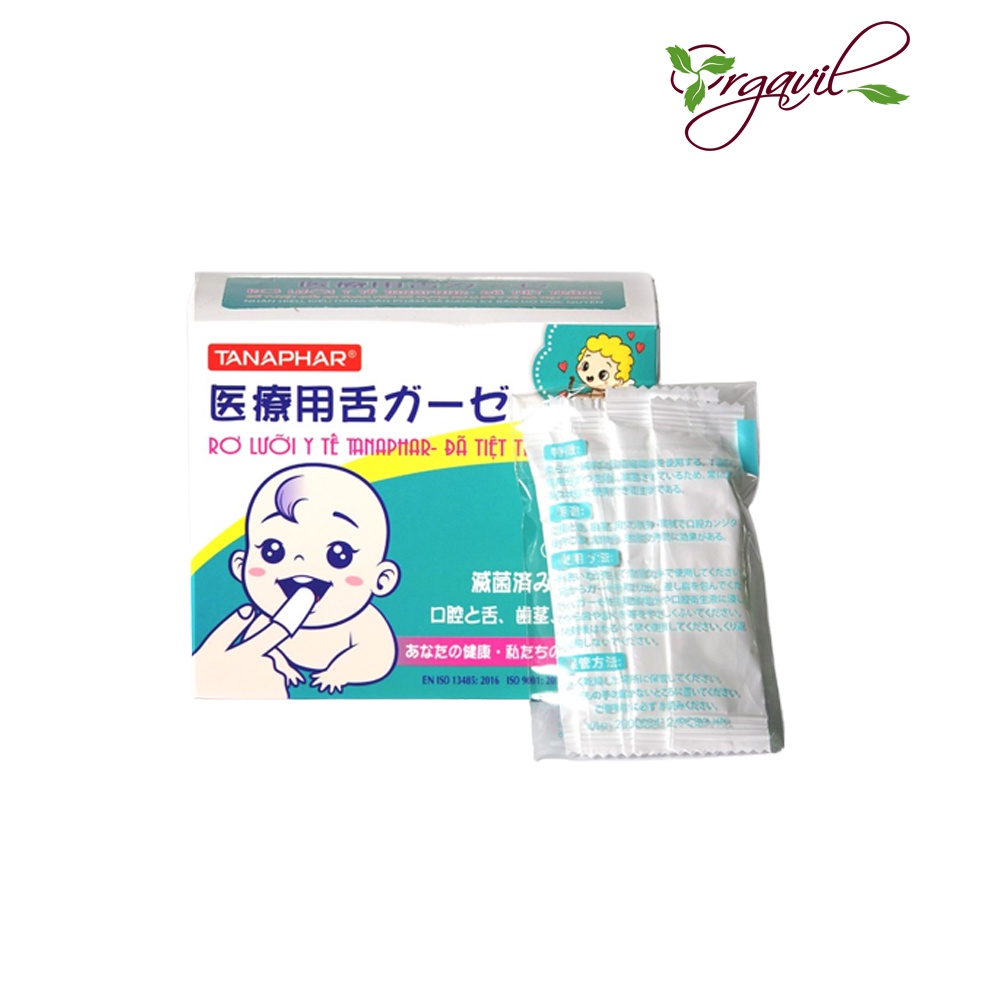 Rơ Lưỡi Cho Bé Tanaphar, Gạc Rơ Lưỡi Tiệt Trùng Trẻ Em Chất Liệu Mềm Mại Tiêu Chuẩn Xuất Khẩu Nhật Bản- Orgavil