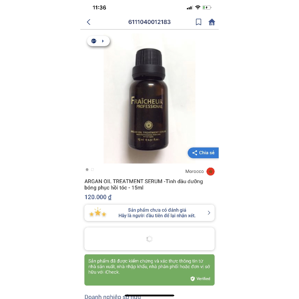 ✅[ Fraicheur-Chính Hãng ] Tinh Dầu Dưỡng Phục Hồi Chuyên Sâu Fraicheur Argan Oil Treatment Serum 15ml-Chính Hãng | BigBuy360 - bigbuy360.vn