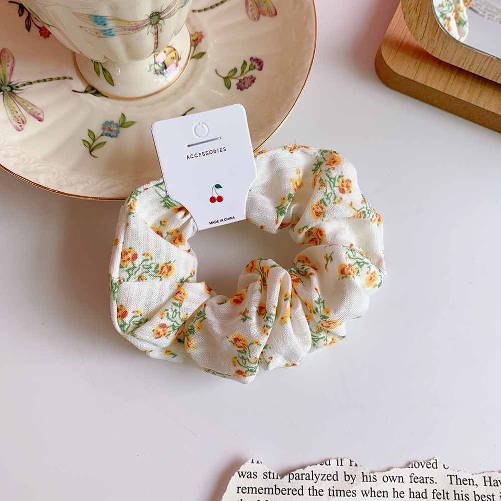 Dây cột tóc vải scrunchies nhiều hoa xinh xắn phong cách Hàn Quốc DXX