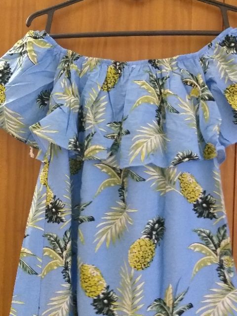 (Có bán lẻ) Set đôi hoa quả đi biển chất tơ đũi dứa xanh