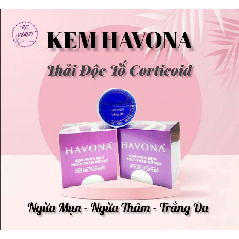 KEM NGỪA MỤN HAVONA NGỪA THÂM MỜ SẸO THẢI ĐỘC TỐ CORTIOID SPF50