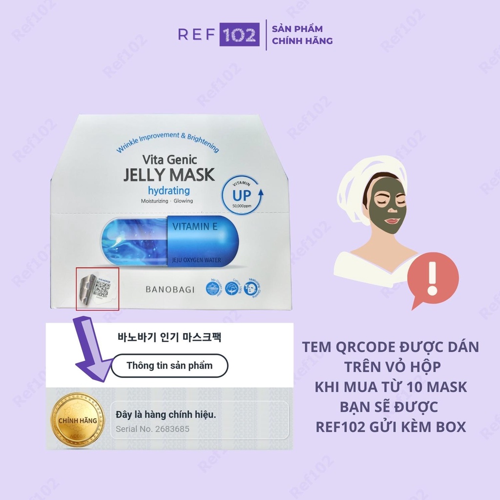 [Chính Hãng] Mặt nạ Banobagi Vita Genic Jelly Mask giàu vitamin dưỡng ẩm làm sáng