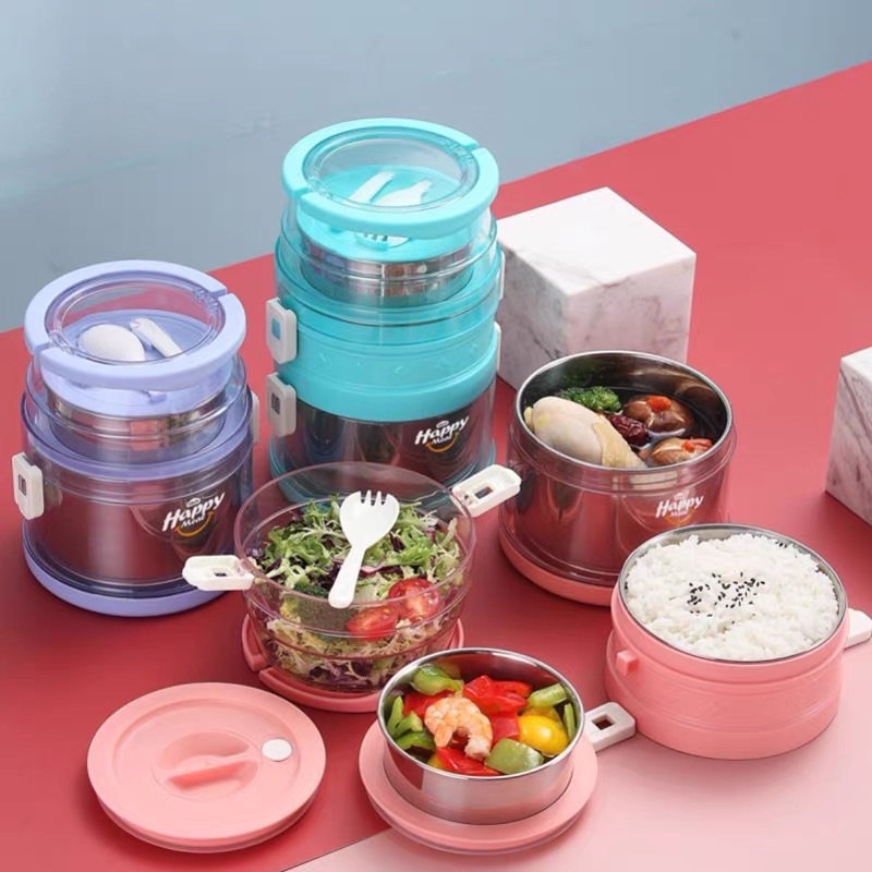 Cặp lồng Đựng Cơm Lõi Inox, Hộp Đựng Cơm Lõi Inox 3 Chống Tràn Đổ Giữ Nhiệt