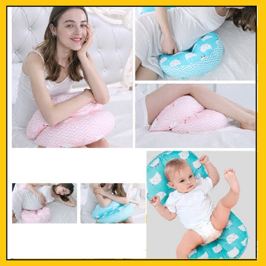 Gối ôm bà bầu, kích thước(70x40x22cm), vải 100% cotton, ruột bông nhân tạo (MAU4.9-MAYXANH) tuan095