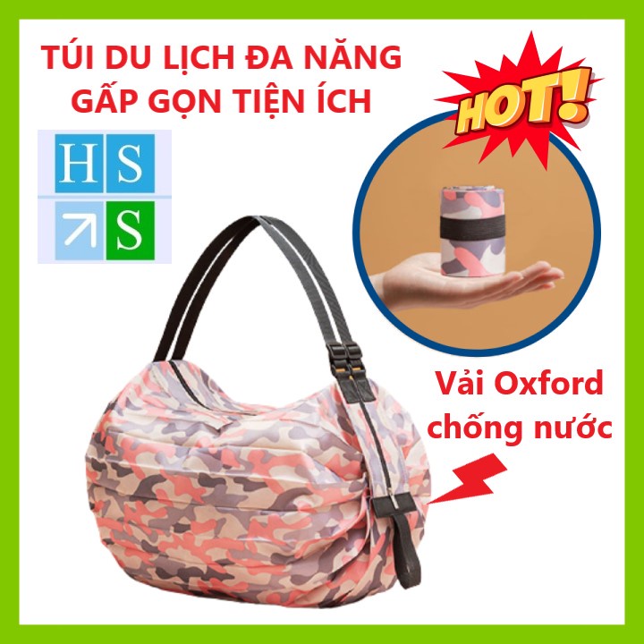 Túi du lịch GẤP GỌN túi xách mua sắm chống nước chống bụi dùng đa năng quai đeo tiện lợi - HS Shop Đà Nẵng