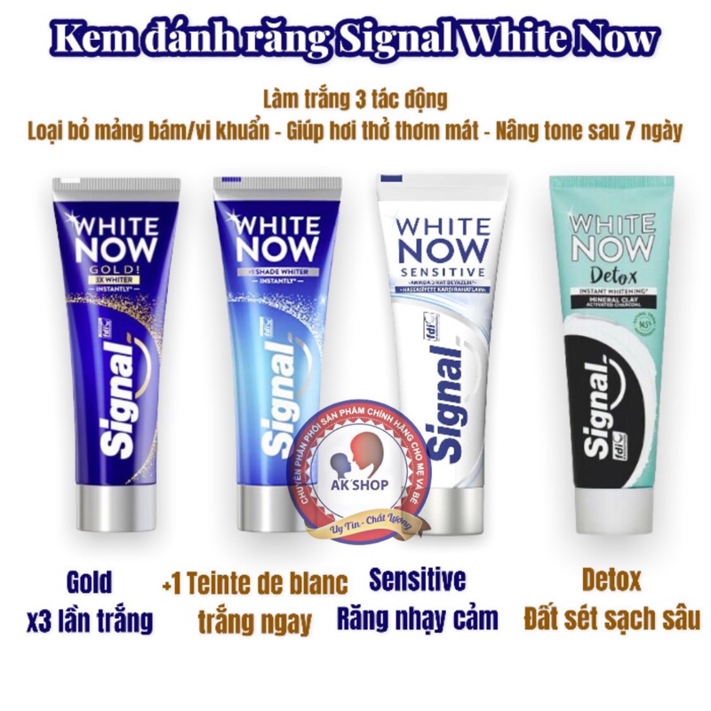 Kem đánh răng Signal White Now 75g - hàng Pháp