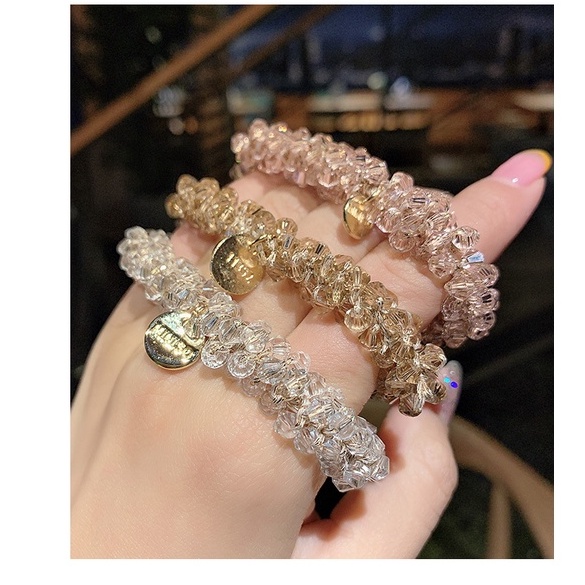 Dây Buộc Tóc Cao Su Đính Hạt Ngọc Trai Thời Trang Cho Nữ