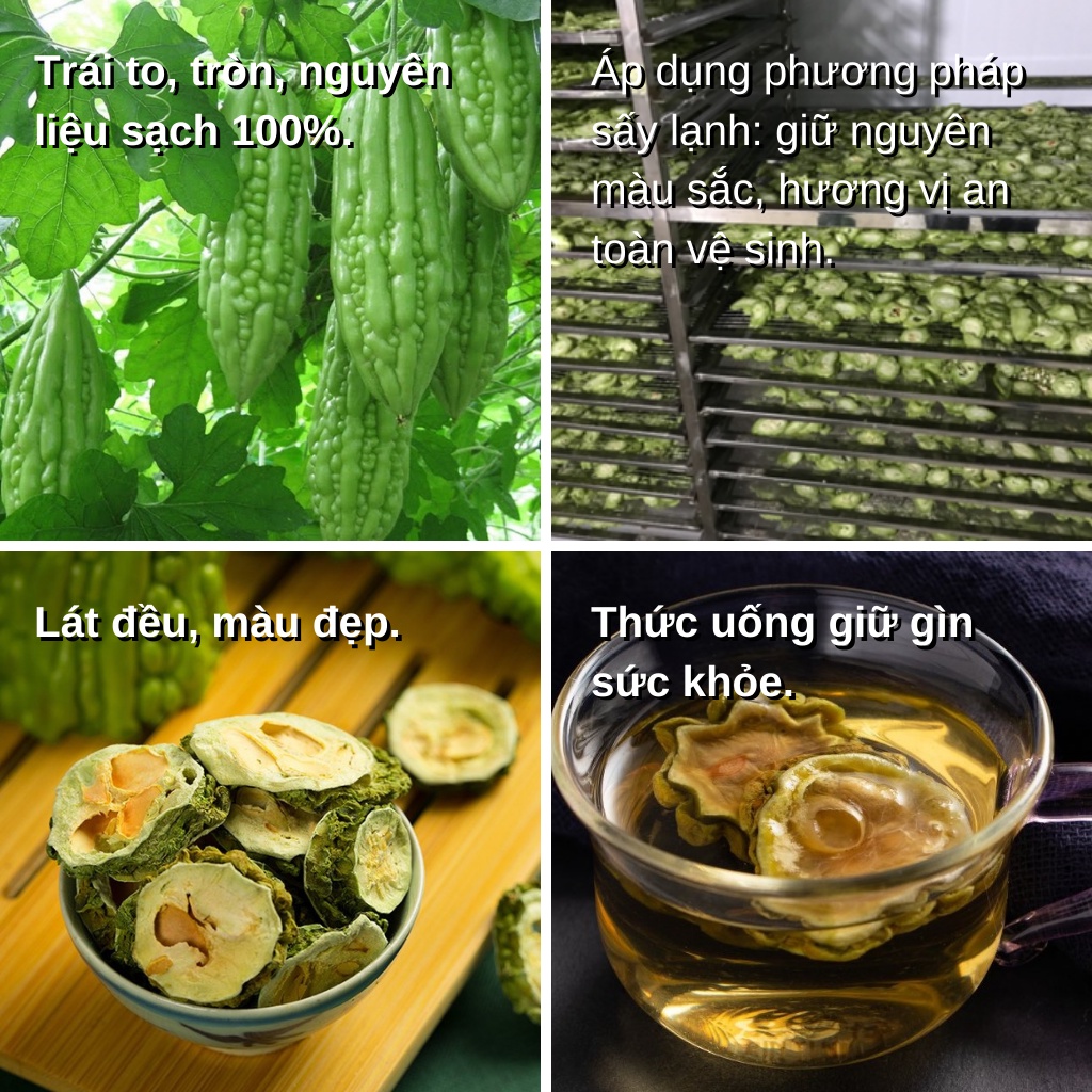Khổ qua thái lát sấy lạnh Robimart gói 200gr - Thanh nhiệt giải độc hàng chính hãng