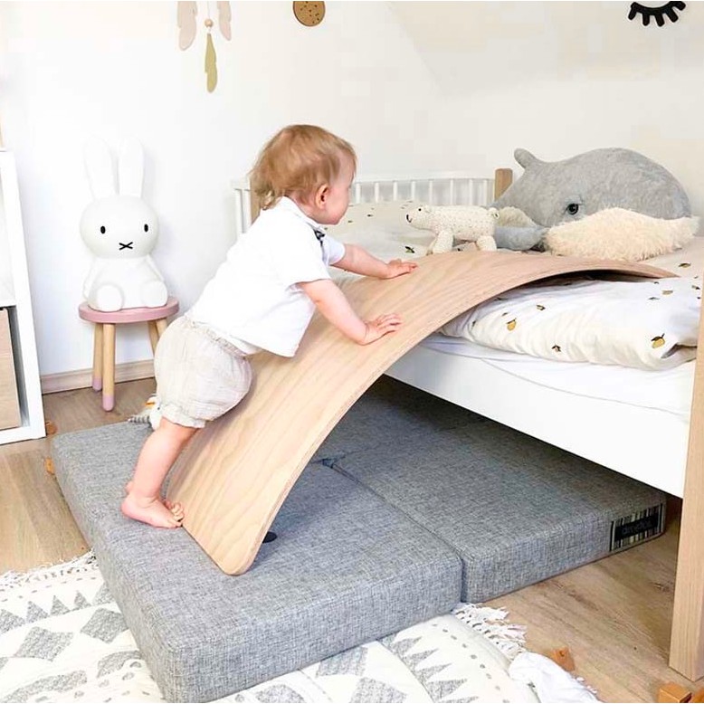 [Mã LIFE50KALL giảm 10% đơn 200K] Ván thăng bằng, ván bập bênh Montessori, Steiner, Reggio joy board - Vân Gỗ sồi OaK