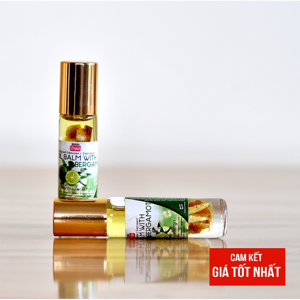 Bộ 12 chai dầu gió thảo mộc Thái Lan hương cam Bergamot Thái Lan (Mỗi chai 8ml)