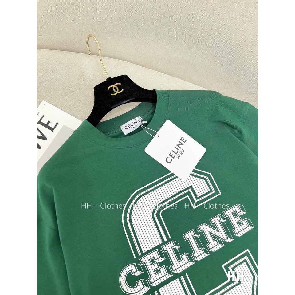 Áo thun nữ phông cotton cổ tròn CELE xanh lá hot trend 2022 from rộng dáng giấu quần