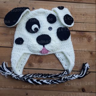 Combo khăn và mũ chó đốm