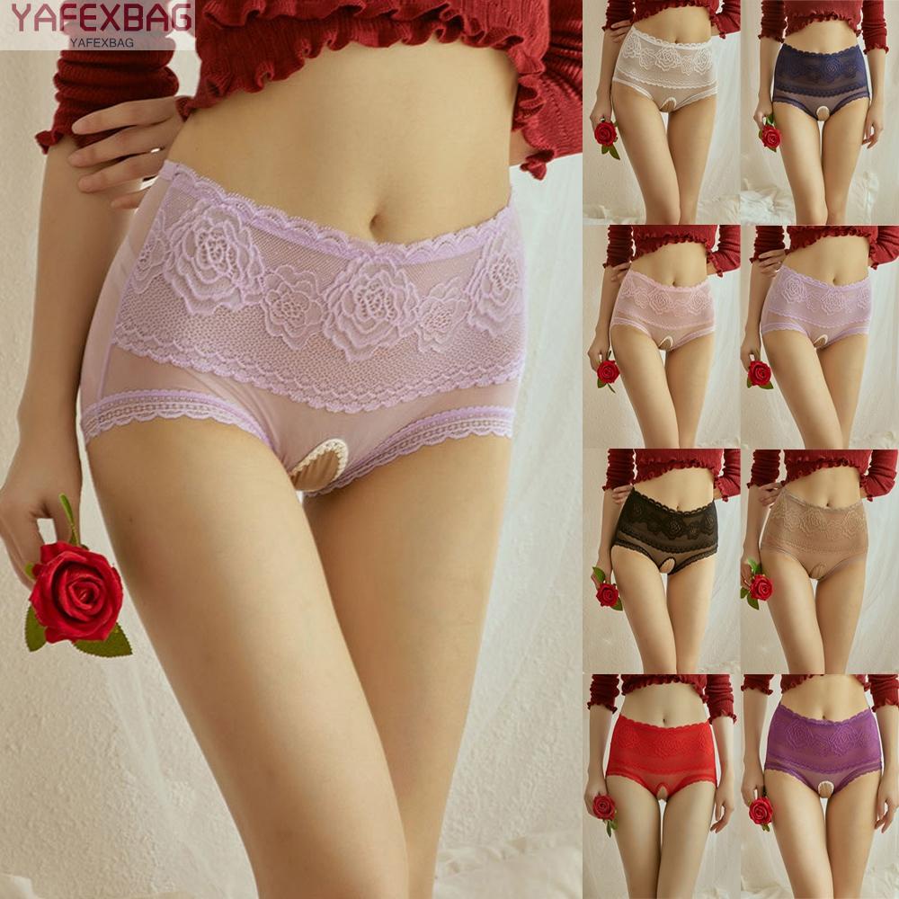 Womens Sexy Lace Crotchless Panties Underwear Thongs G-Strings Briefs Knickers 2022 hot sale new
