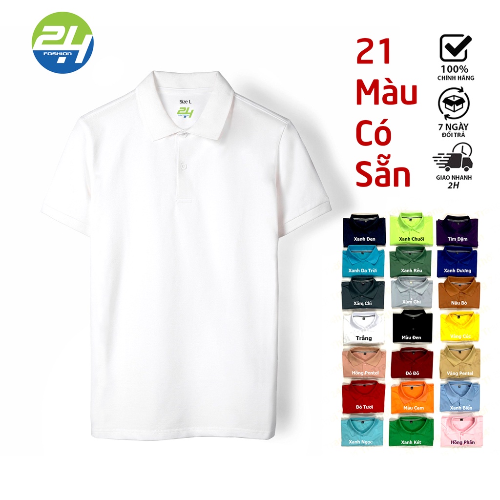 Áo Thun Cổ Bẻ Cá Sấu 4 Chiều THOITRANG24H Ngắn Tay Nhiều Màu Vải Dày Min Không Xù Lông