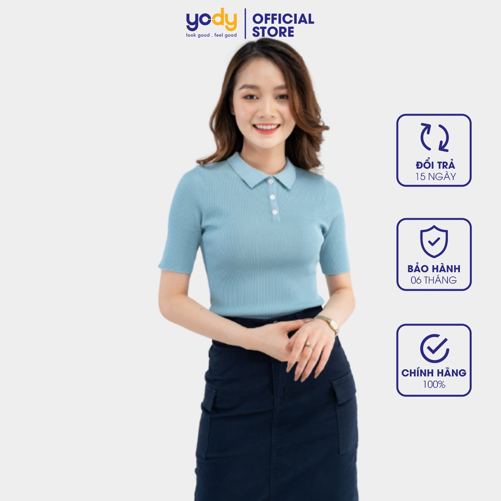 Áo len nữ YODY có cổ polo kiểu tay lỡ co giãn giữ form ALN4036 | WebRaoVat - webraovat.net.vn